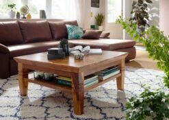 Table Basse 85x85 Acacia Laqué Miel OXFORD #0316