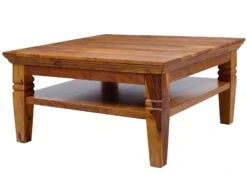 Table Basse 85x85 Acacia Laqué Miel OXFORD #0316 -Massivmoebel24 09 200 610 0116 9
