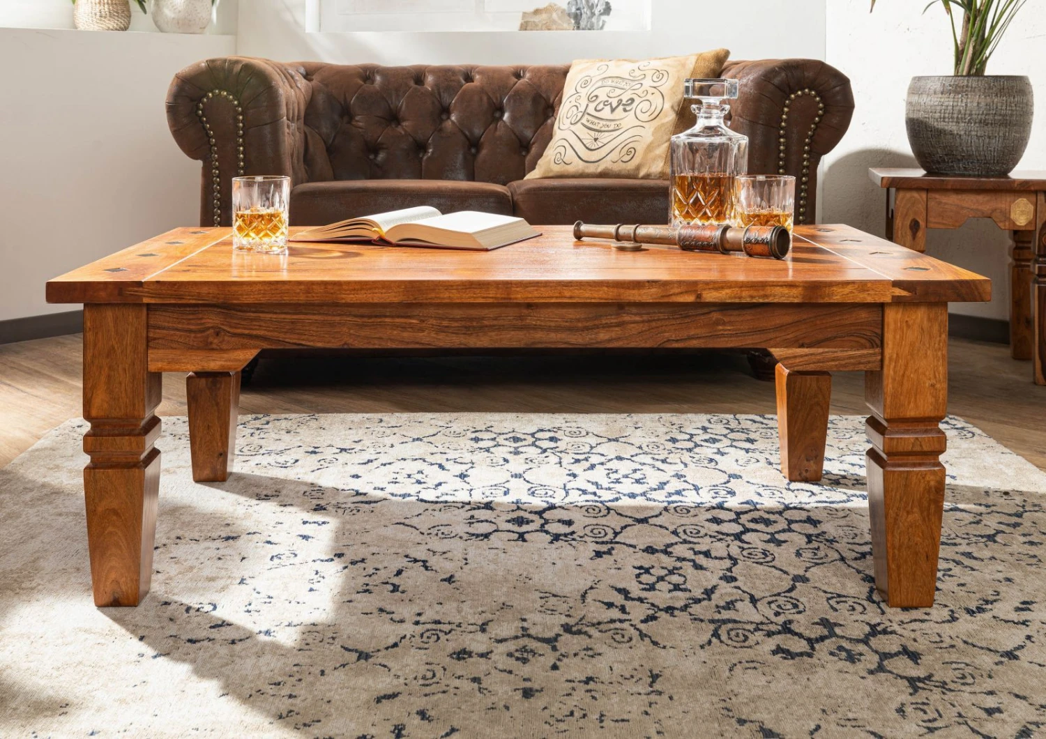 Table Basse 110x60 Acacia Laqué Miel OXFORD #0428 3 Table Basse 110x60 Acacia Laqué Miel OXFORD #0428 – Image 3