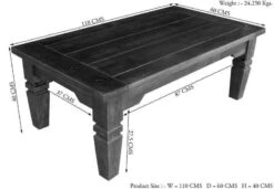 Table Basse 110x60 Acacia Laqué Miel OXFORD #0428 18 Table Basse 110x60 Acacia Laqué Miel OXFORD #0428 -Massivmoebel24 09 200 610 6023 8