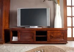 Meuble TV 160x45 Acacia Laqué Nougat OXFORD #450 11 Meuble TV 160x45 Acacia Laqué Nougat OXFORD #450 -Massivmoebel24 09 200 620 0003 5