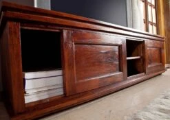 Meuble TV 160x45 Acacia Laqué Nougat OXFORD #450 12 Meuble TV 160x45 Acacia Laqué Nougat OXFORD #450 -Massivmoebel24 09 200 620 0003 6