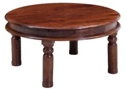 Table Basse 90x90 Acacia Laqué Nougat OXFORD #330 -Massivmoebel24 09 200 620 0130 9