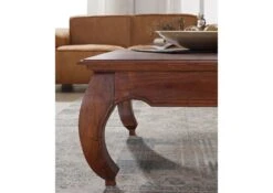 Table Basse 120x120 Acacia Laqué Nougat OPIUM #624 -Massivmoebel24 09 200 620 6016 4