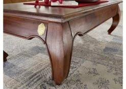 Table Basse 135x70 Acacia Laqué Nougat OPIUM #616 -Massivmoebel24 09 200 620 6017 3