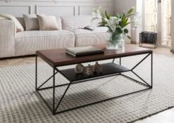 Table De Salle De Séjour En Bois De Manguier 110x55x43 Marron Huilé LOUNGE COLLECTION #100