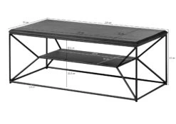 Table De Salle De Séjour En Bois De Manguier 110x55x43 Marron Huilé LOUNGE COLLECTION #100 -Massivmoebel24 09 200 632 1000 08