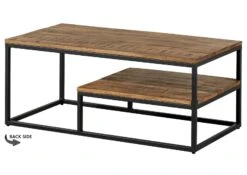 Table De Salle De Séjour En Bois De Manguier 100x50x43 Marron Clair Huilé LOUNGE COLLECTION #101 -Massivmoebel24 09 200 632 1001 10