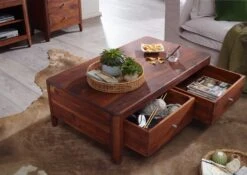 Table Basse 120x70 Palissandre Huilé Noisette BROOKLYN #12 9 Table Basse 120x70 Palissandre Huilé Noisette BROOKLYN #12 -Massivmoebel24 09 200 655 0012 4