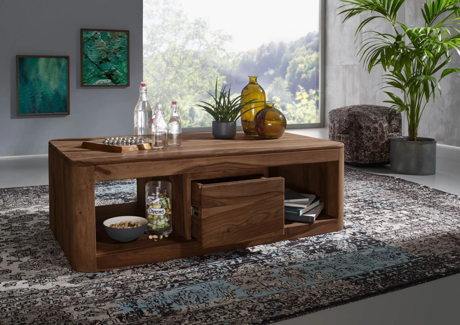 Table Basse 118x65 Palissandre Teinté Smoked Cherry TORONTO #152 4 Table Basse 118x65 Palissandre Teinté Smoked Cherry TORONTO #152 – Image 4