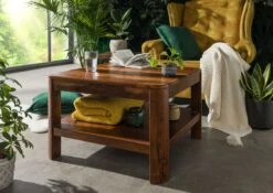 Table Basse 70x70 Palissandre Ciré Noisette TORONTO #206