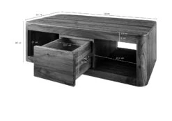 Table Basse 118x65 Palissandre Ciré Noisette TORONTO #252 -Massivmoebel24 09 200 665 1052 08