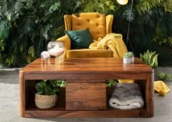 Table Basse 118x65 Palissandre Ciré Noisette TORONTO #252 -Massivmoebel24 09 200 665 1052 3