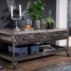 Table Basse 110x60 Manguier Laqué Gris HEAVY INDUSTRY #122