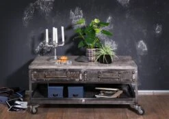 Table Basse 110x60 Manguier Laqué Gris HEAVY INDUSTRY #122 10 Table Basse 110x60 Manguier Laqué Gris HEAVY INDUSTRY #122 -Massivmoebel24 09 200 677 0012 3