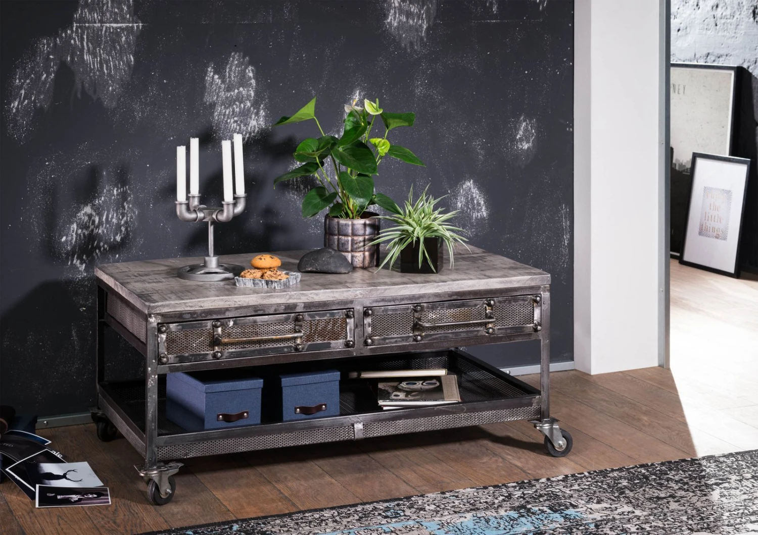 Table Basse 110x60 Manguier Laqué Gris HEAVY INDUSTRY #122 6 Table Basse 110x60 Manguier Laqué Gris HEAVY INDUSTRY #122 – Image 6