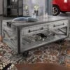 Table Basse 112x61 Manguier Laqué Gris HEAVY INDUSTRY #162