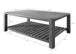 Table Basse 120x80 Palissandre Huilé Gris Taupe BUENO #2001 -Massivmoebel24 09 200 679 1001 08