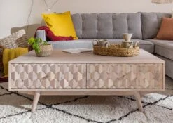 Table Basse 120x70 Acacia Laqué Blanc MOSAYK #203 11 Table Basse 120x70 Acacia Laqué Blanc MOSAYK #203 -Massivmoebel24 09 200 689 0203 3