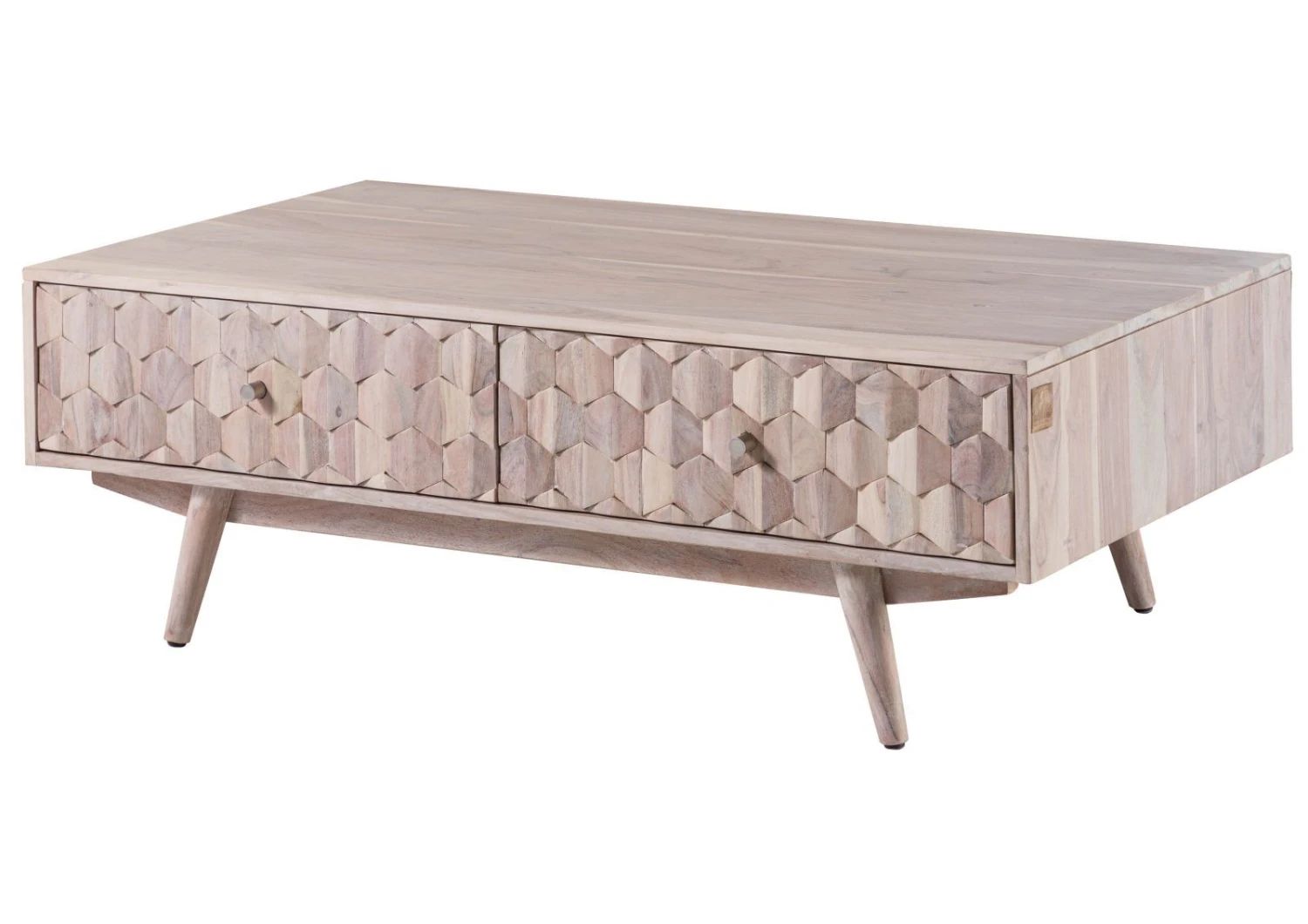 Table Basse 120x70 Acacia Laqué Blanc MOSAYK #203 8 Table Basse 120x70 Acacia Laqué Blanc MOSAYK #203 – Image 8