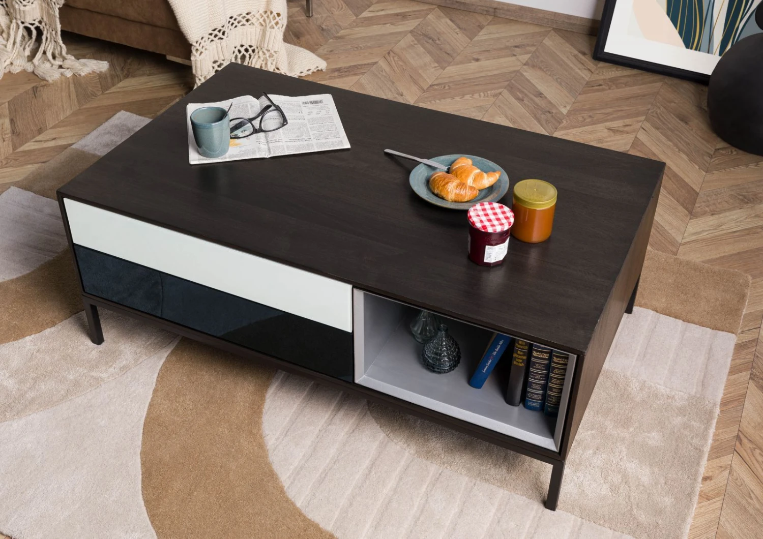 Table Basse 112x67x43 Bois De Manguier Gris Huilé CHICAGO # 212 2 Table Basse 112x67x43 Bois De Manguier Gris Huilé CHICAGO # 212 – Image 2