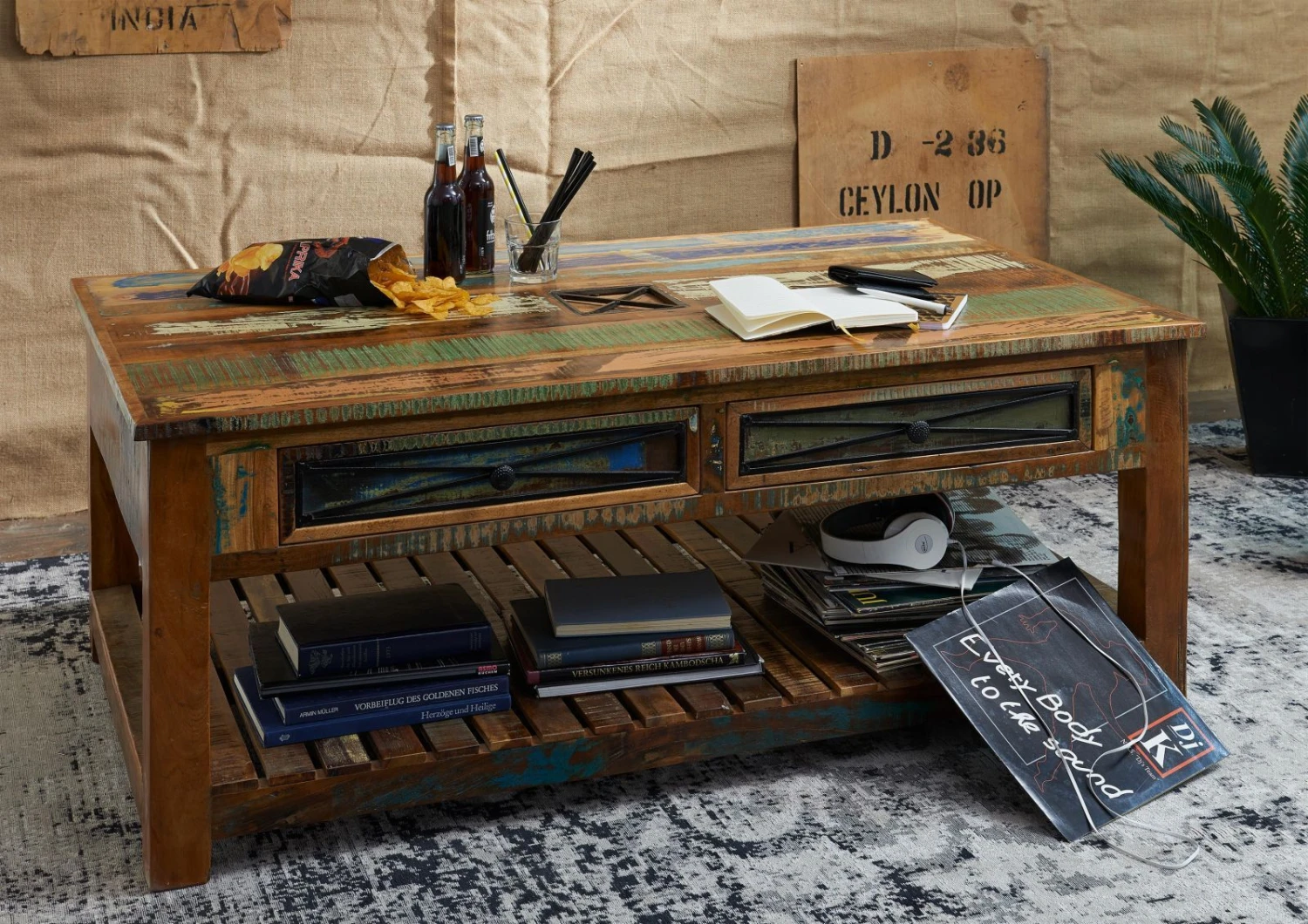 Table Basse 140x80 Bois De Récupération Laqué Multicolore NATURE OF SPIRIT #108 1 Table Basse 140x80 Bois De Récupération Laqué Multicolore NATURE OF SPIRIT #108