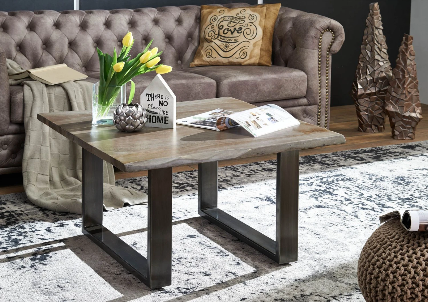 Table Basse 80x80 Palissandre Laqué Smoked Oak FREEFORM #0201 1 Table Basse 80x80 Palissandre Laqué Smoked Oak FREEFORM #0201