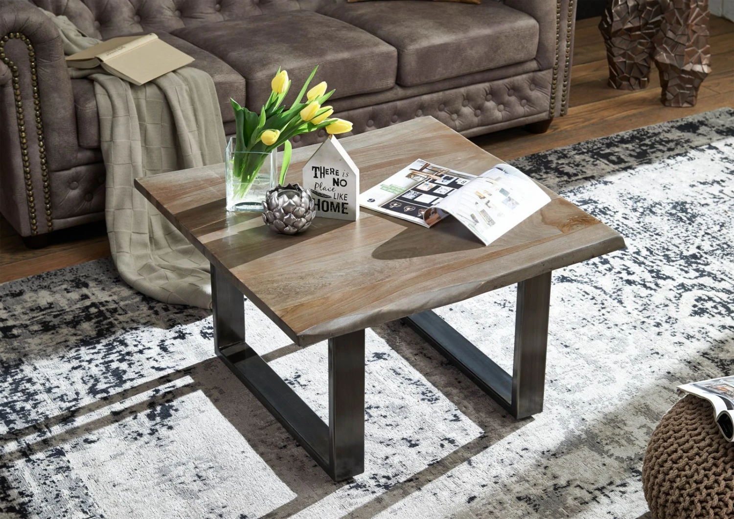 Table Basse 80x80 Palissandre Laqué Smoked Oak FREEFORM #0201 2 Table Basse 80x80 Palissandre Laqué Smoked Oak FREEFORM #0201 – Image 2