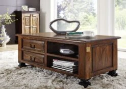 Table Basse 115x60 Palissandre Laqué Brun NEW BOSTON #204