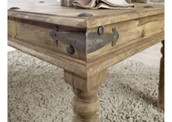 Table Basse 60x60 Palissandre Huilé Gris Taupe LEEDS #26 -Massivmoebel24 09 200 750 0731 4