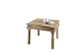 Table Basse 60x60 Palissandre Huilé Gris Taupe LEEDS #26 -Massivmoebel24 09 200 750 0731 9