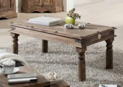 Table Basse 110x60 Palissandre Huilé Gris Taupe LEEDS #27