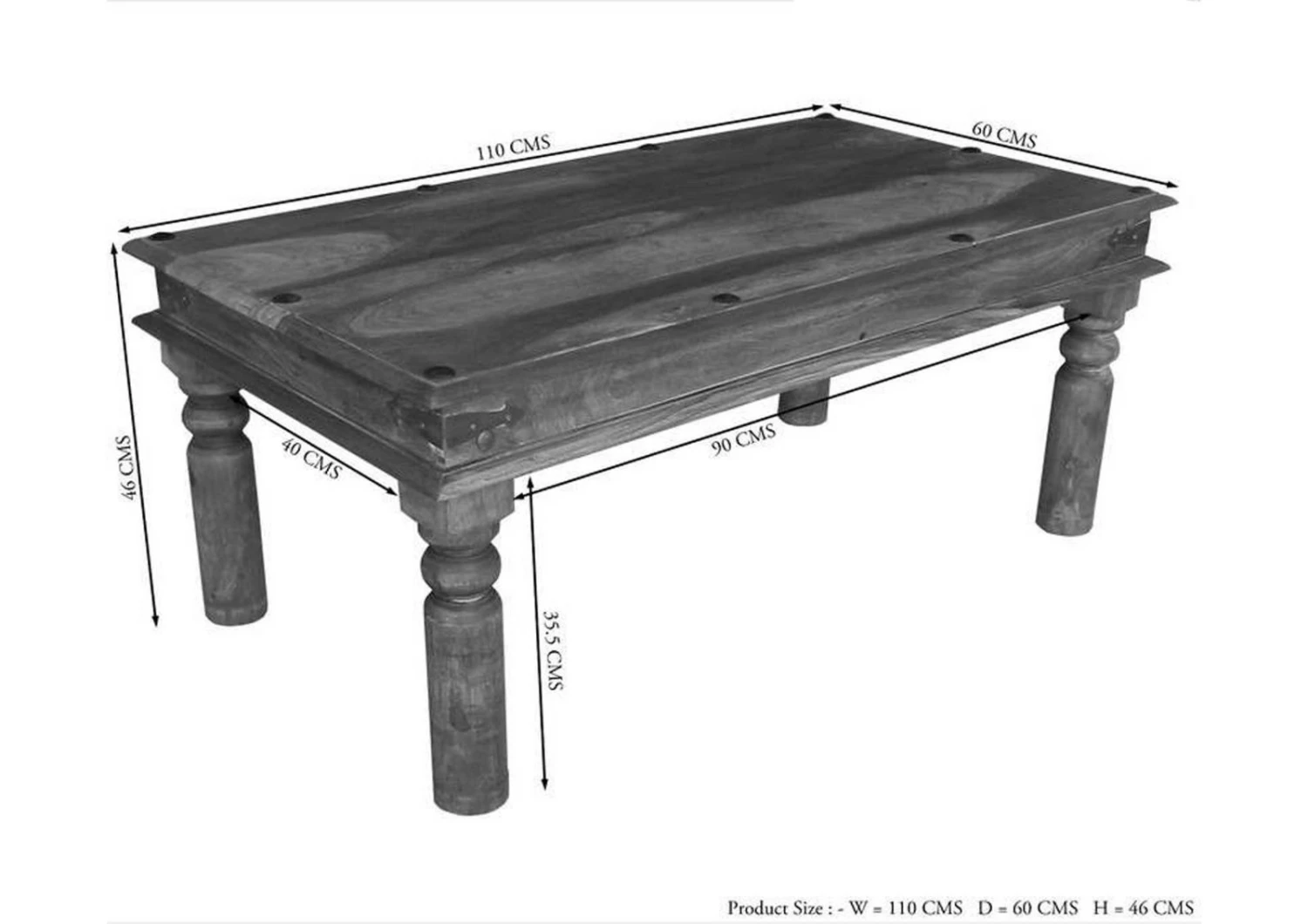 Table Basse 110x60 Palissandre Huilé Gris Taupe LEEDS #27 4 Table Basse 110x60 Palissandre Huilé Gris Taupe LEEDS #27 – Image 4