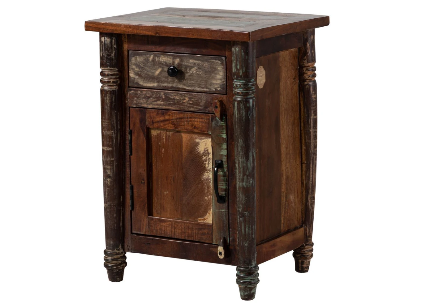 Table De Nuit 50x42 Bois De Récupération Laqué Multicolore FABLE #03 8 Table De Nuit 50x42 Bois De Récupération Laqué Multicolore FABLE #03 – Image 8