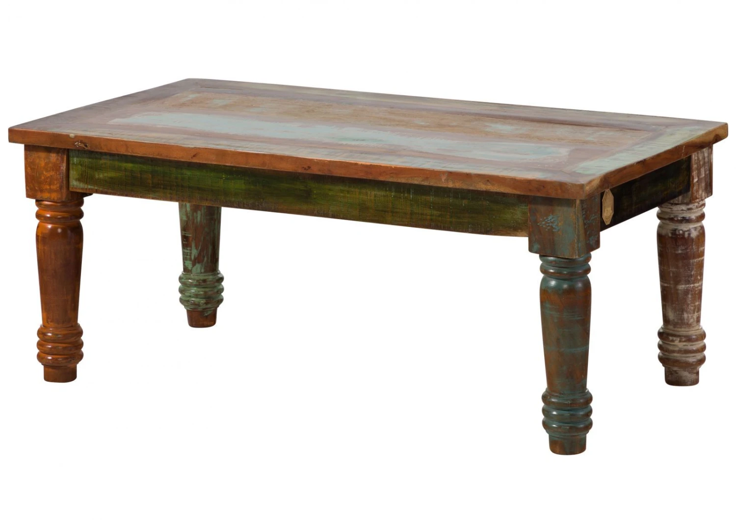 Table Basse 110x60 Bois De Récupération Laqué Multicolore FABLE #06 9 Table Basse 110x60 Bois De Récupération Laqué Multicolore FABLE #06 – Image 9