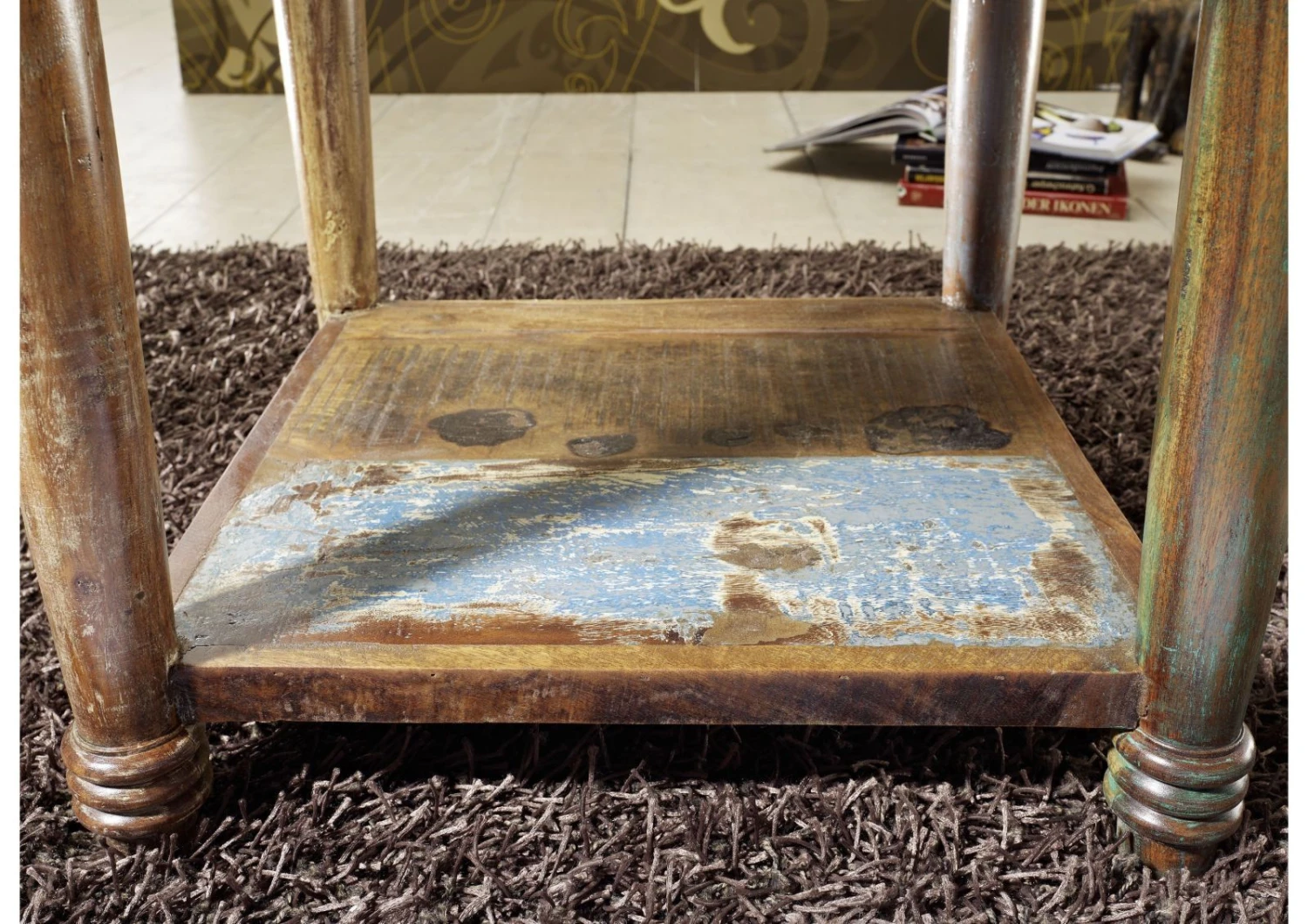 Table Basse 60x60 Bois De Récupération Laqué Multicolore FABLE #14 3 Table Basse 60x60 Bois De Récupération Laqué Multicolore FABLE #14 – Image 3