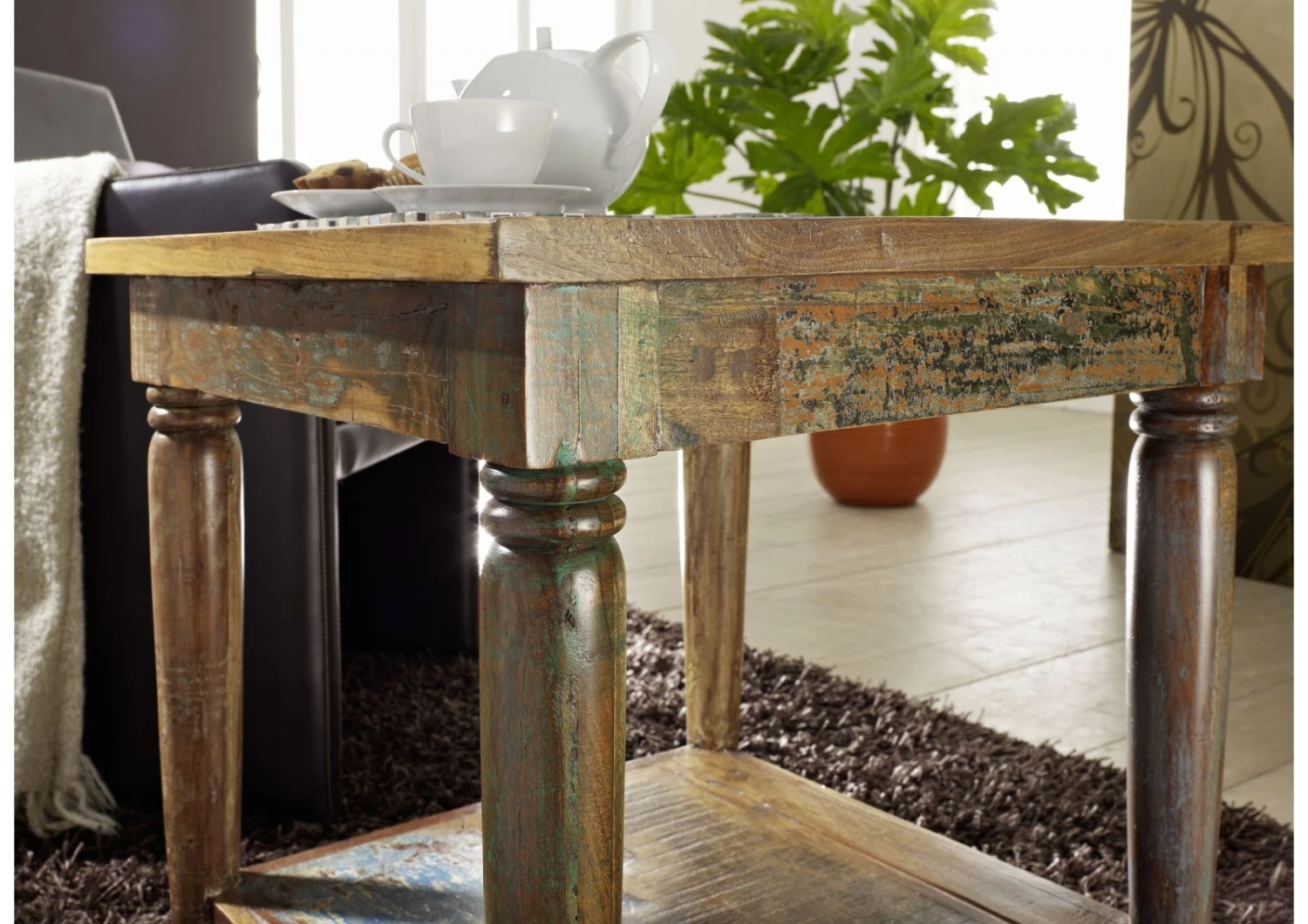 Table Basse 60x60 Bois De Récupération Laqué Multicolore FABLE #14 4 Table Basse 60x60 Bois De Récupération Laqué Multicolore FABLE #14 – Image 4