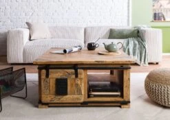 Table Basse 90x90x45 En Bois De Manguier Naturel Laqué RAILWAY #1006 13 Table Basse 90x90x45 En Bois De Manguier Naturel Laqué RAILWAY #1006 -Massivmoebel24 09 200 772 0106 04