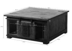 Table De Salle à Manger En Bois De Manguier 90x90x45, Vernis Beige, RAILWAY #3006 17 Table De Salle à Manger En Bois De Manguier 90x90x45, Vernis Beige, RAILWAY #3006 -Massivmoebel24 09 200 772 0106 08 1