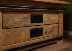 Table Basse En Bois De Manguier Laqué Naturel RAILWAY #1011 -Massivmoebel24 09 200 772 0111 07