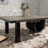 Table Basse 110x80 Manguier Laqué Gris RAILWAY #205