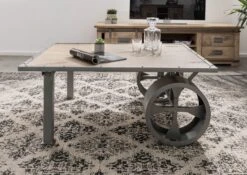 Table Basse 110x80 Manguier Laqué Blanchi RAILWAY #333 10 Table Basse 110x80 Manguier Laqué Blanchi RAILWAY #333 -Massivmoebel24 09 200 772 2027 3