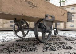 Table Basse 120x60 Manguier Laqué Blanchi RAILWAY #360 -Massivmoebel24 09 200 772 2041 4