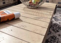 Table Basse 120x60 Manguier Laqué Blanchi RAILWAY #360 -Massivmoebel24 09 200 772 2041 6