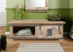 Banc De Vestibule En Bois De Manguier 120x45x40, Vernis Beige, RAILWAY #3011 13 Banc De Vestibule En Bois De Manguier 120x45x40, Vernis Beige, RAILWAY #3011 -Massivmoebel24 09 200 772 2111 04