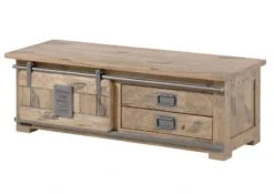 Banc De Vestibule En Bois De Manguier 120x45x40, Vernis Beige, RAILWAY #3011 18 Banc De Vestibule En Bois De Manguier 120x45x40, Vernis Beige, RAILWAY #3011 -Massivmoebel24 09 200 772 2111 09