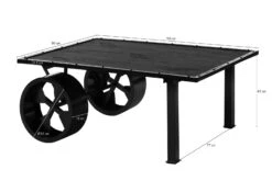 Table Basse 110x80 Manguier Laqué Gris RAILWAY #233 -Massivmoebel24 09 200 772 3027 08 1