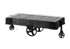 Table Basse 120x60 Manguier Laqué Blanchi RAILWAY #360 -Massivmoebel24 09 200 772 3041 08