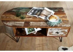 Table Basse 120x60 Bois De Récupération Laqué Multicolore LIVERPOOL #34 8 Table Basse 120x60 Bois De Récupération Laqué Multicolore LIVERPOOL #34 -Massivmoebel24 09 200 803 9124 3