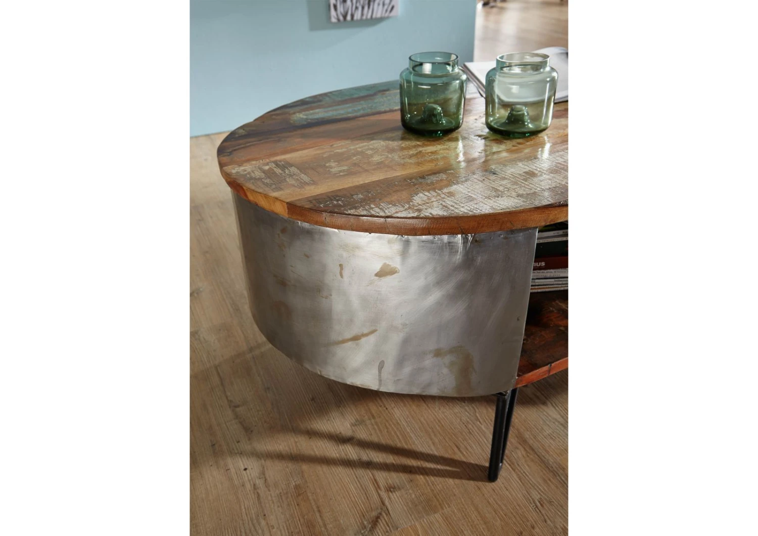 Table Basse 120x60 Bois De Récupération Laqué Multicolore LIVERPOOL #34 4 Table Basse 120x60 Bois De Récupération Laqué Multicolore LIVERPOOL #34 – Image 4